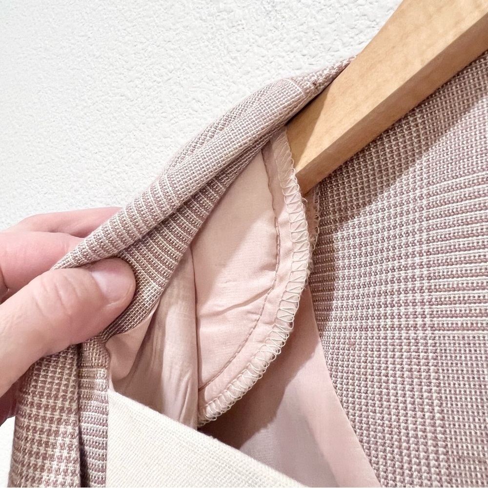 Vintage Ann Taylor Blazer Jacket Beige Long Lined Linen Blend Made In USA Sz 2 - Picture 12 of 13